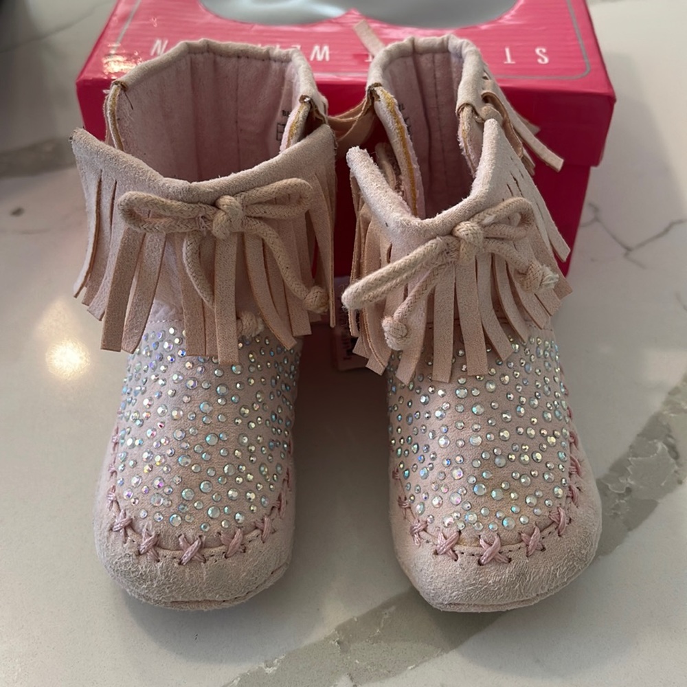 My first Stuart Weitzman crib booties in Infant size 2